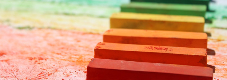 Wachsmalkreide in Regenbogenfarben